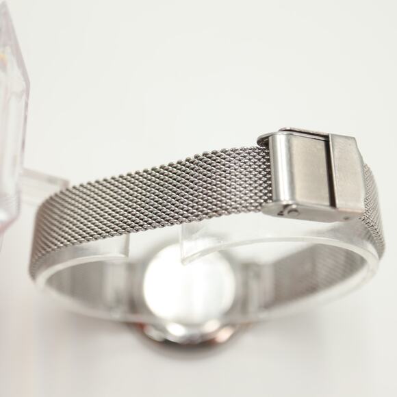 Skagen Anita Champagne Diamond 30mm Watch Silver Tone Metal Mesh w New Battery - Picture 13 of 16